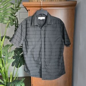 Old Navy Black Striped Casual Button Down Shirt